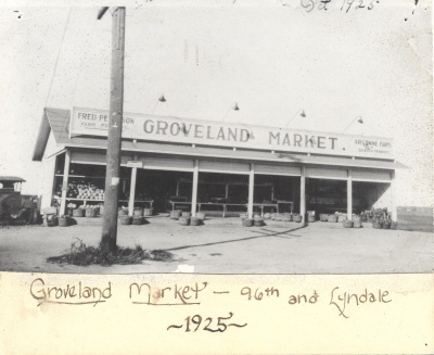 One story open market with roof.